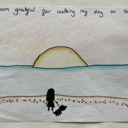 Walking my dog on the beach